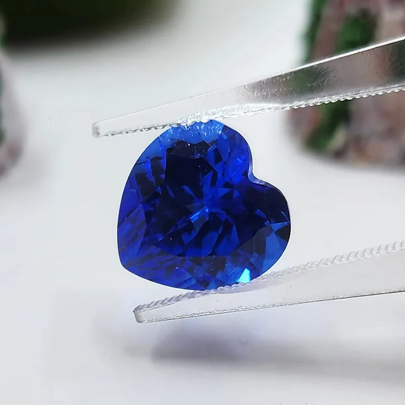 Cobalt Spinel Synthesized Gemstones Heart Cut with Certificate Hand Cutting Multiple Shapes Selectable