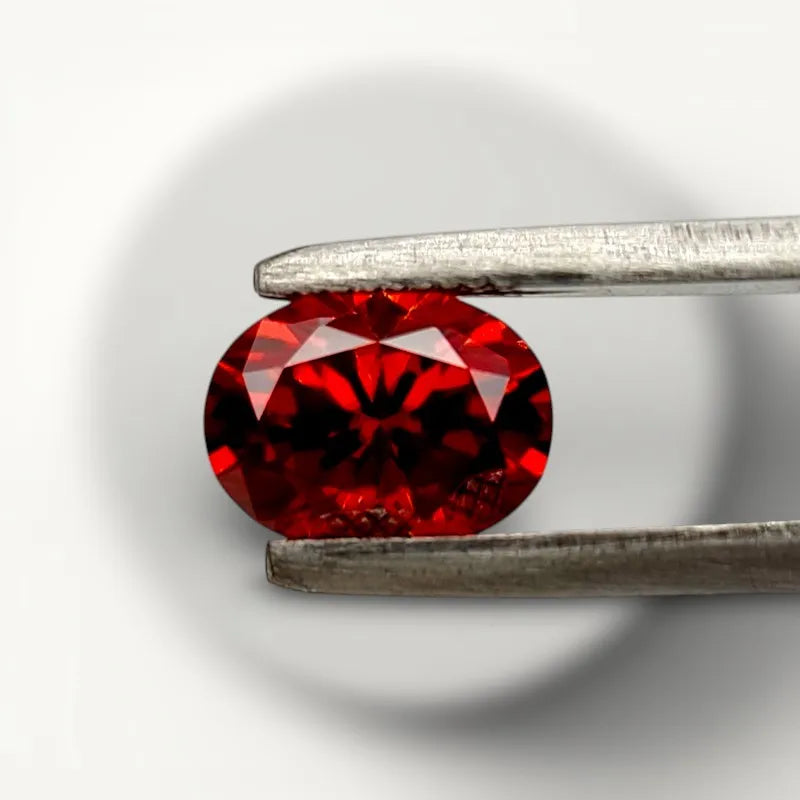 Moissanite Unnatural Synthetic Stone Oval Cut Garnet Color with Certificate