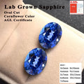 Lab Grown Sapphire Gemstone Oval Cut Royal Blue Lab Created Synthetic Sapphire for Jewelry Making Custom Design AGL Certificate