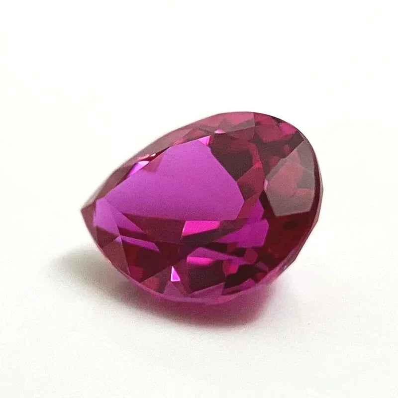 Pear Shape Rubellite Color Lab Grown Ruby VVS1 Gemstone Charms for Diy Jewelry Making Materials Selectable AGL Certificate