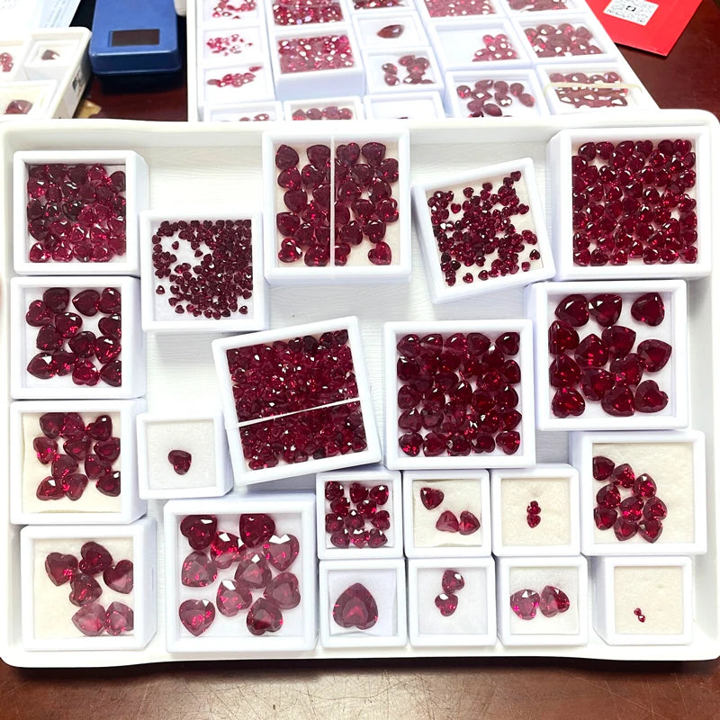 Ruby Asscher Cut VVS1 Lab Grown Gemstone Pigeon Blood Red DIY Jewelry Making Materials Certificate Multiple Shapes Selectable