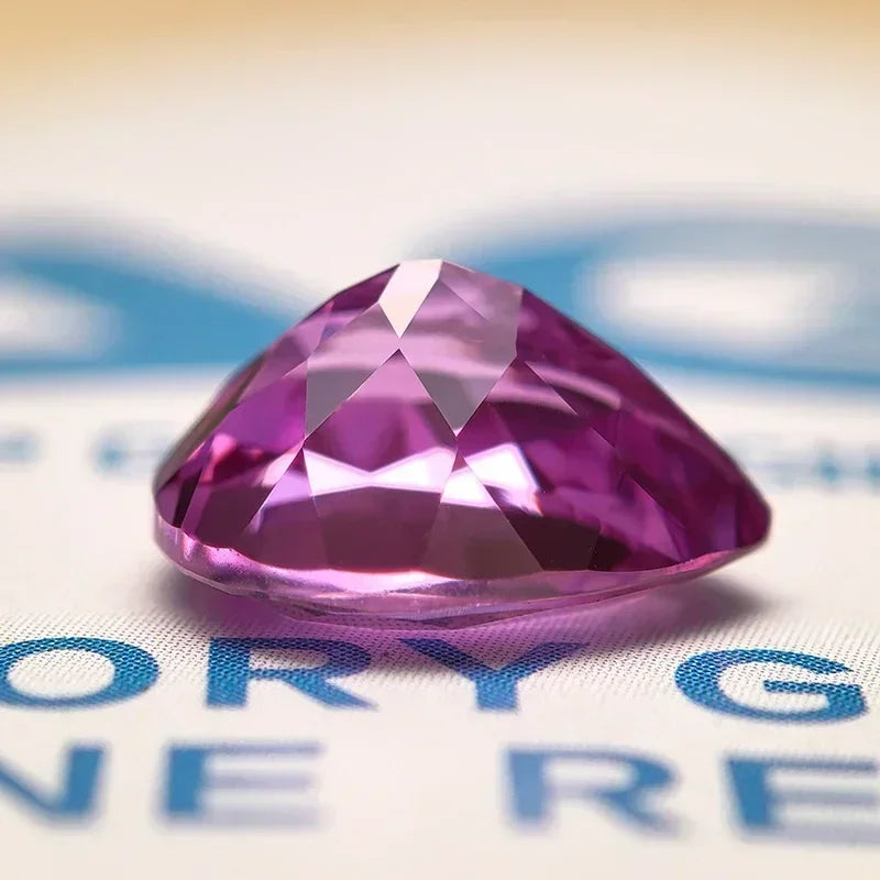 Top Quality Lab Grown Sapphire Purplish Red Color Pear Shape VVS1 Charms Beads for Jewelry Making Selectable  AGL Certificate