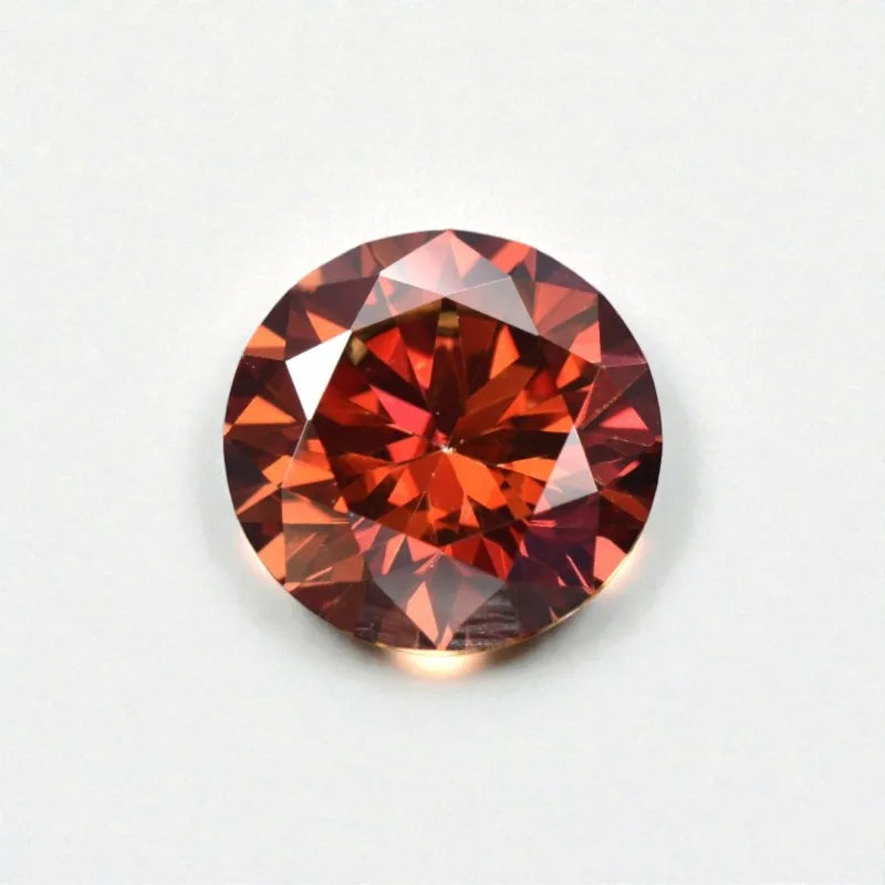 VVS1 Round Garnet Red Color Moissanite Stone 6.5mm for Jewelry Setting, GRA Certified, Lab-Created Gemstone