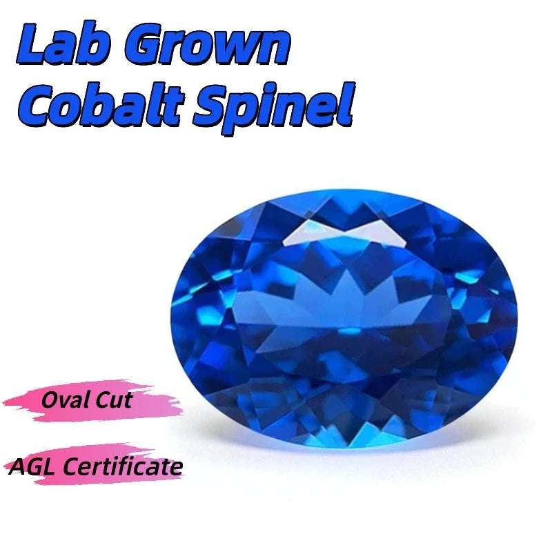 TOPLab Grown Cobalt Spinel/Sapphire Oval Cut Royal Blue/Cornflower for DIY Jewelry Making Selectable AGL Certificate