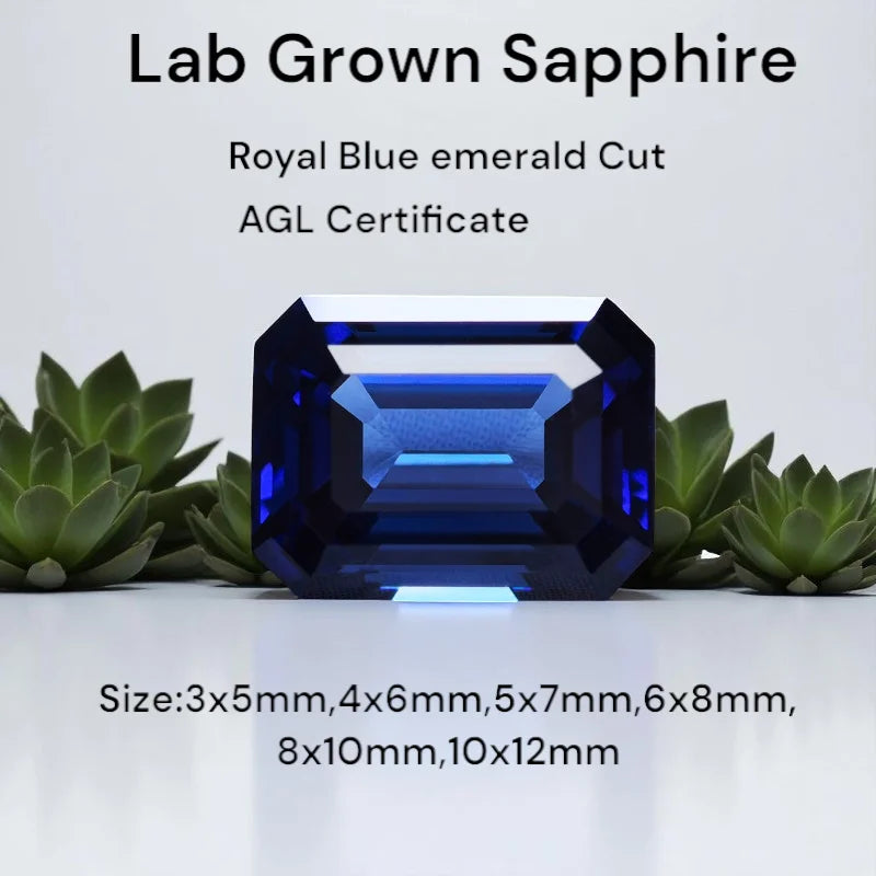 Lab Grown Sapphire Round/Oval/Emerald/Pear Cut Royal Blue Color DIY Ring Necklace Earrings Main Materials Selectable Certificate