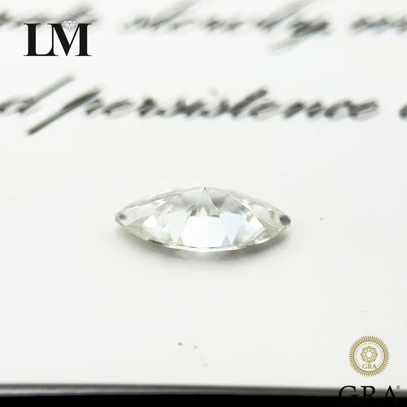 TOP Moissanite Stone D Color Marquise Cut Vvs1 Artificial Gemstone Pass Diamond Tester 0.05ct-3ct Sizes with Certificate