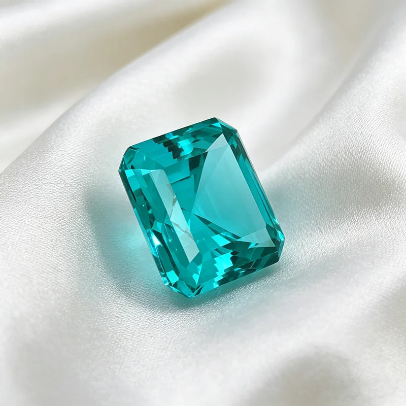 Lab Grown Paraiba Gemstone Asscher Shape Loose Gemstones For Jewelry Setting Multi Shapes Available Asscher Princess Rectangle