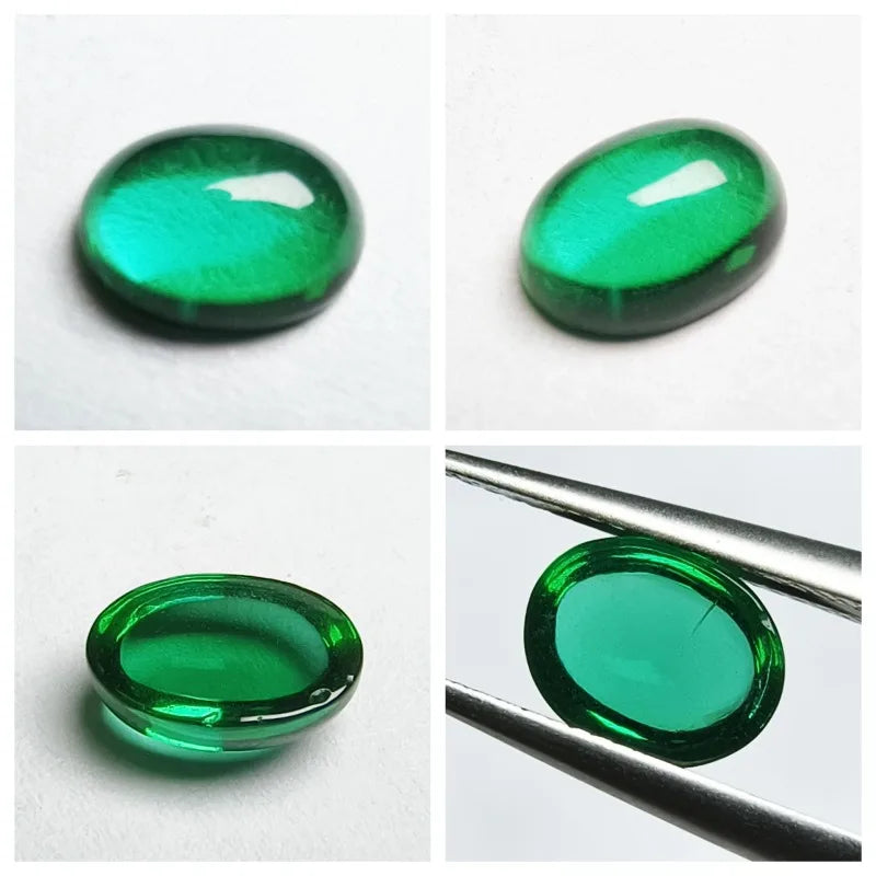 Lab Grown Zambian Emeralds for Jewelry Making Asscher Cut Hydrothermal Lab Created Emerald Gemstones with Natural Inclusions