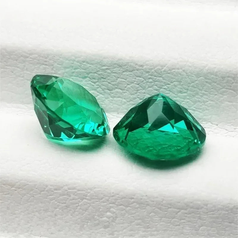 Top Lab Grown Columbia Emerald Hand-cut Charms Gemstone Round Shape for Jewelry Rings Earrings Making Selectable AGL Certificate