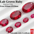 Lab Grown Ruby Pigeon Blood Red Gemstones Oval Shape Hand-cut Charm Beads for DIY Jewelry Materials Selectable AGL Certificate