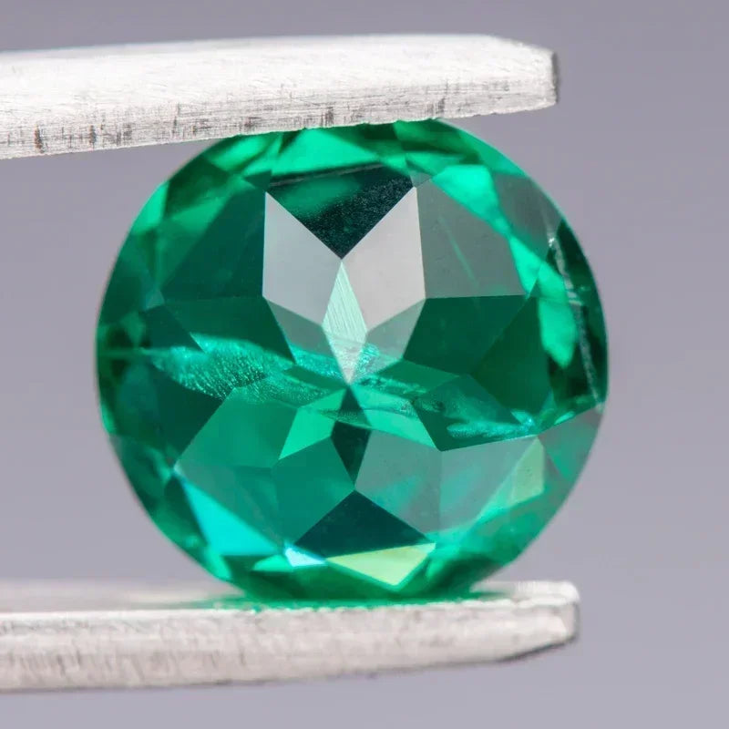 Round Shape Artificial Gemstone Laboratory Emerald 3.2-4.0mm DIY Ring Necklace Earrings Main Materials Available Certificate